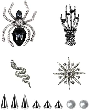 ZOKUZO Chic Bling Shoe Charms Gold and Sliver Designer Jewels Pretty Cute Chains Decorations Accessories for Women Girl Adults