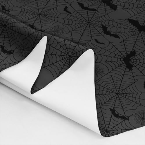 Spider Web Fabric by The Yard Black Gray Wild Bat Soft Polyester Sewing Fabric Horror Halloween Decor No Stretch Durable Material for DIY Art Craft Making 1 Yard Pre-Cut,36" L x 59" W