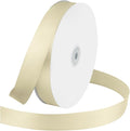 1 Inches x 100 Yards Polyester Satin Ribbon, Solid Color Ivory Satin Ribbon by KMERLIFE