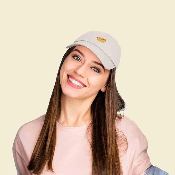 DALIX Hot Dog Hat Embroidered Mens Womens Baseball Cap
