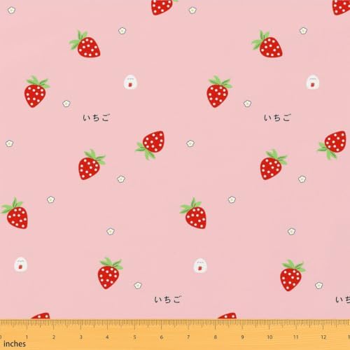 Erosebridal Girls Strawberry Upholstery Fabric, 1 Yard