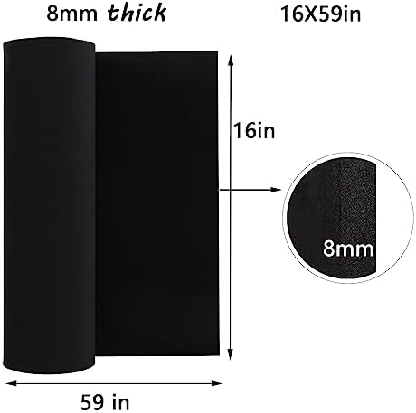 8mm EVA Foam Sheets Rolls for Crafts Black Cosplay Foam 16x59in