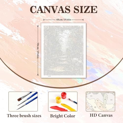 PHANTASYART Misty Forest Path Paint by Numbers Kit for Adults 16x20inch