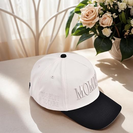 Women’s Mommin Trucker Hat – Vintage Two-Tone Ponytail Baseball Cap, Embroidered Adjustable Hat, Great Gift for Mom & Women