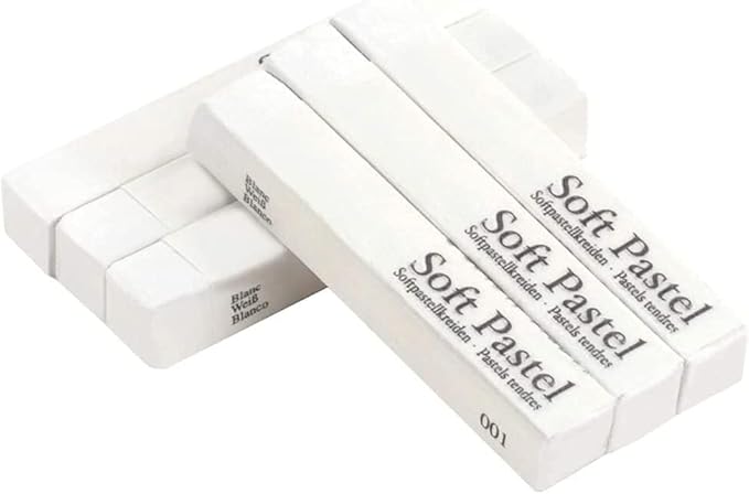 6pcs Square White Soft Pastel Set, Professional Artist's Sketching Chalk - Image 4