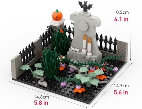 Halloween Graveyard Monument Building Blocks Set, 181 PCS Garden Scene