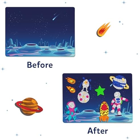 Skillmatics Foil Fun Space, Foil Art Activity Kit, Gift for Boys & Girls