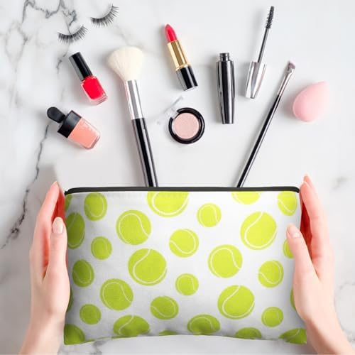 Eccliy 20 Pcs Tennis Makeup Bags Bulk Sport Team Gifts Tennis Cosmetic Bag Accessories for Women Toiletry Zipper Pouch Travel Canvas Gifts Stuff for Party Team Players Lover