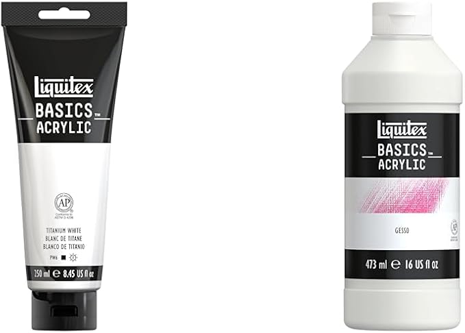 Liquitex BASICS Acrylic Paint, 250ml Tube, Titanium White + Liquitex BASICS by Liquitex