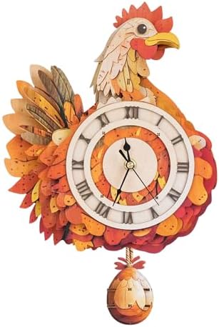 3D Puzzles for Adults Wooden Rooster Puzzle Clock Adult Crafts