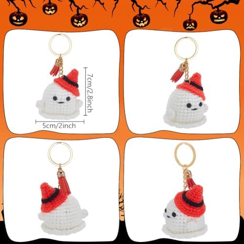 ORIGACH 6 Set Halloween Ghost Crochet Kit for Beginners