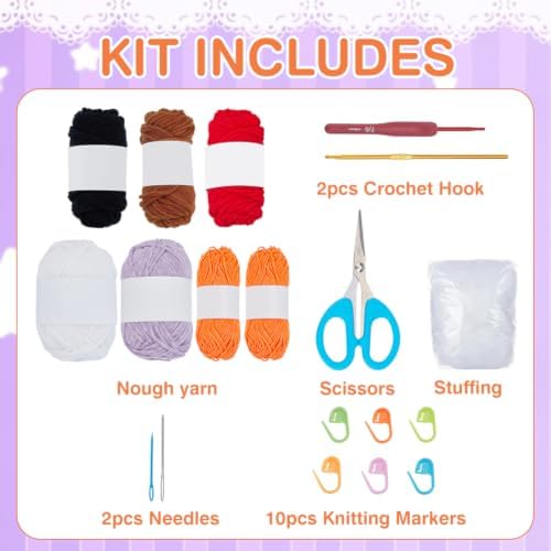 ORIGACH 4 Set Halloween Glow-in-the-Dark Ghost Crochet Kit for Beginners
