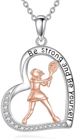 Hancock Sports Necklace Sterling Silver Sports Heart Pendant Hobby Jewelry Gift for Women