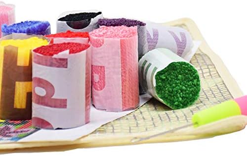 Ylkgogo Latch Hook Kits for Adults/Beginners Crocheting Rug Pre-Printed Canvas Halloween Pattern Embroidery Tapestry Needlework Home Decor 20.5" X 15"