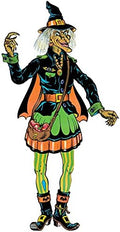 Beistle Vintage Halloween Jointed Witch, Spooky Season Wall Decoration, Classic Décor for Haunted Houses and October Seasonal Displays, 57”
