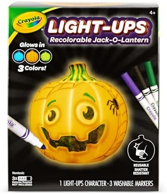 Crayola Light-Ups - Jack-O-Lantern, Reusable Light Up Pumpkin Toy, Halloween Craft, Cute Glow in The Dark Decor & Night Light, Halloween Toy, Ages 4, 5, 6