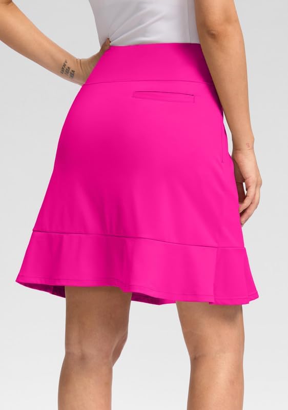 Viodia 20" Knee Length Skorts Skirts for Women with Pockets High Waisted Athletic Tennis Golf Skort for Casual Summer