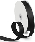 1 Inch 100 Yards Satin Ribbon Black, Solid Color Fabric Ribbon by HimBen