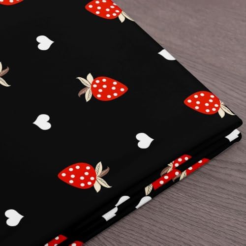 Erosebridal Kawaii Strawberry Fabric By the Yard, 3 Yards