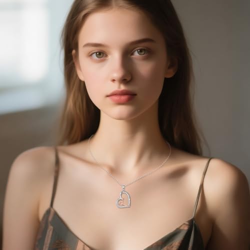 Hancock Sports Necklace Sterling Silver Sports Heart Pendant Hobby Jewelry Gift for Women