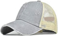 Criss Cross Hat Washed Distressed Baseball Cap Ponytail Hat High Messy Bun Ponycap for Women