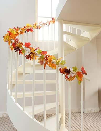 joyhalo 5 Pack Fall Leaves Garland Decorations for Home