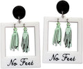 It's Just So You ~ *Glow in the Dark* Beetlejuice Ghost Polaroid Earrings, Spooky Halloween Acrylic Jewelry, Lightweight Dangle Studs