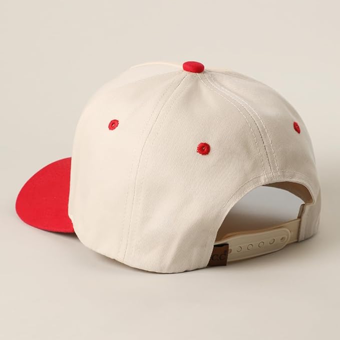 MIRMARU Two-Tone Vintage Canvas Trucker Hats for Men & Women, Adjustable Size Baseball Caps with Trendy Embroidered Design