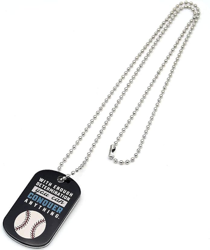 Inkstone Baseball Dogtag Necklaces | Motivational Be The Game Changer | 12 Pack | Encouraging Gift for Students, Teams, Players, and Employee baseball necklace Party Favors Gifts for Team Softball Gifts