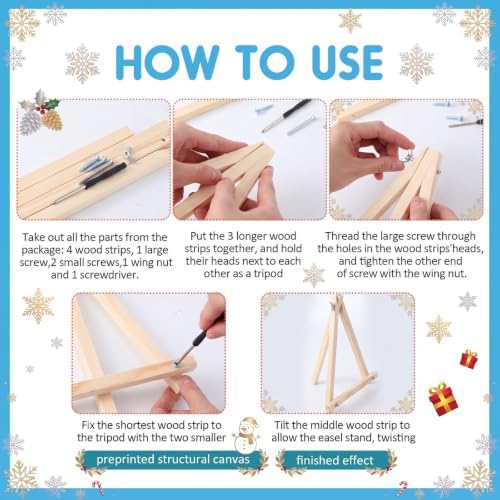 YooNotee 6 Pack Christmas Paint by Numbers Kit for Adult