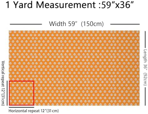 Halloween Themed Fabric by The Yard 1 Yard Skull for Home DIY Projects, Waterproof Indoor Outdoor Decor for Kids Teens Adults Skeleton Printing Upholstery Fabric for Chairs Bones Room Decor