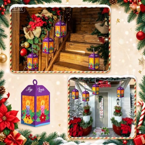 Simgoing 12 Sets Christmas Advent Crafts Advent Paper Lantern Crafts