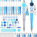 Jutom 12 Beadable Pens Kit 50 Beads 12 Tassels Snowflake Pendants