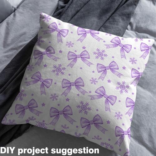 JEJELOIU Xmas Snowflake Fabric by The Yard Cute Bow Upholstery Fabric for Sewing Crafting Merry Christmas Waterproof Indoor Outdoor Decor for Home DIY Projects 2 Yards