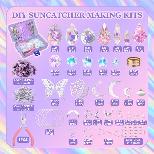 WASTROYAL 400pcs Sun Catcher Kits for Adults DIY Suncatcher Making Supplies