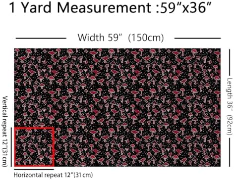 jejeloiu Mushroom Fabric by The Yard Soft 1 Yards