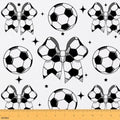 Football Bow Upholstery Fabric for Chairs | Modern Ball Print Bowknot Outdoor Fabric by The Yard 36"x63", Soccer Geometric Bow Tie DIY Craft Hobby Polyester Fabric