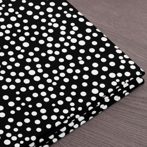Dot Fabric By The Yard Polka Dots Upholstery Fabric for Chairs Geometric Pattern Decorative Fabric for Quilting Sewing Waterproof Fabric DIY Craft Patchwork Clothing, 10 Yards, Black White