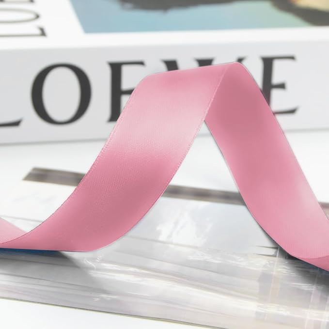 1 Inch 100 Yards Satin Ribbon Dusty Pink, Solid Color Fabric Ribbon - Image 8
