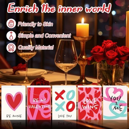 Outus 50 Pack Valentine’s Day Party Favors, Travel Size Pocket Tissues