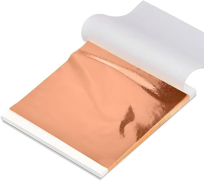 Luckymica Gold Leaf Sheets, Decoration, 5.5" x 5.5", Rose Gold by Luckymica