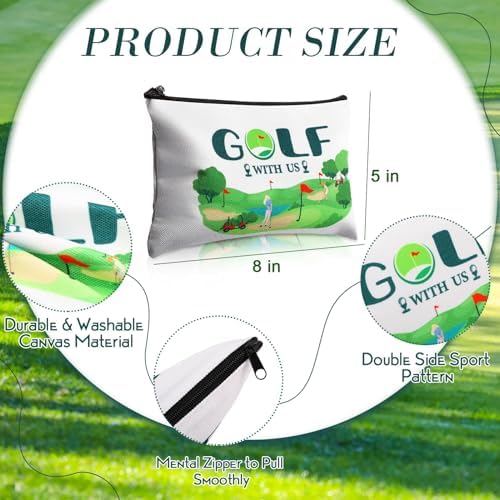 Eccliy 20 Pcs Golf Makeup Bags Bulk, 8x5 Inch Canvas Pouches with Zipper