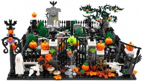 Halloween Graveyard Building Blocks Set, 910 PCS 7-Section Display