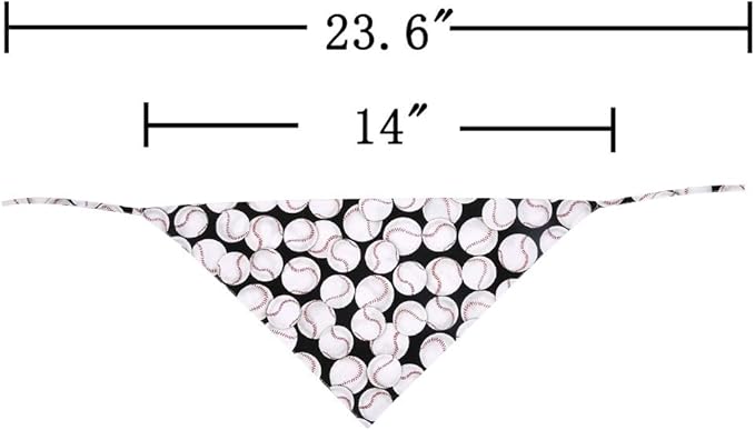 Dog Bandana Reversible Triangle Bibs Scarf Accessories Baseball for Dogs Cats Pets Animals