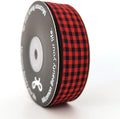 Red and Black Gingham Plaid Checked Ribbon 25 Yards Each Roll 100% Polyester by Micomon