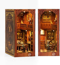 Grimm's Fairy Tale Book Nook Kit - 3D Wooden DIY Miniature Library with LED Lights, Vintage Bookshelf Decor for Adults