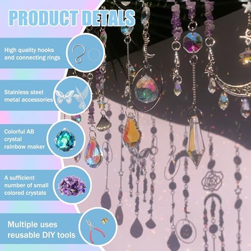 420pcs Suncatcher Kit, Crystal Prisms, DIY Garden/Window Hanging