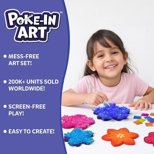 Skillmatics Poke-in Art – Flower Bouquet, Wood Craft Kit, Gift for Kids