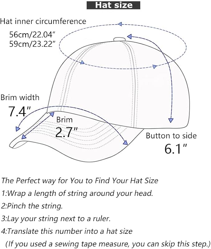 LANGZHEN Unisex Baseball Cap 100% Cotton Fits Men Women Washed Denim Adjustable Dad Hat