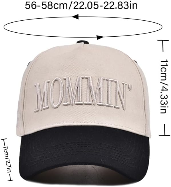 Womens Baseball Caps Casual Mommin Embroidery Letters Trucker Hat Adjustable Ponytail Baseball Hat for Streetwear